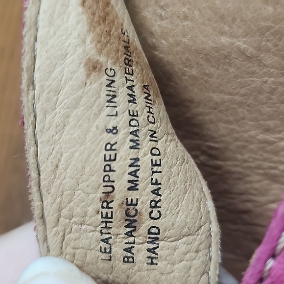 Born pink leather wedge sandal heels - Picture 4 of 6